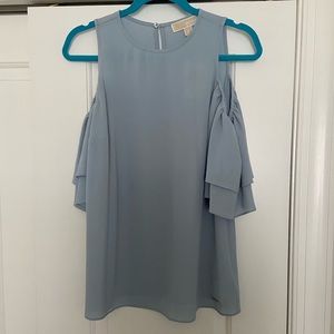 MICHAEL Michael Kors Light Blue Cold Shoulder Blouse